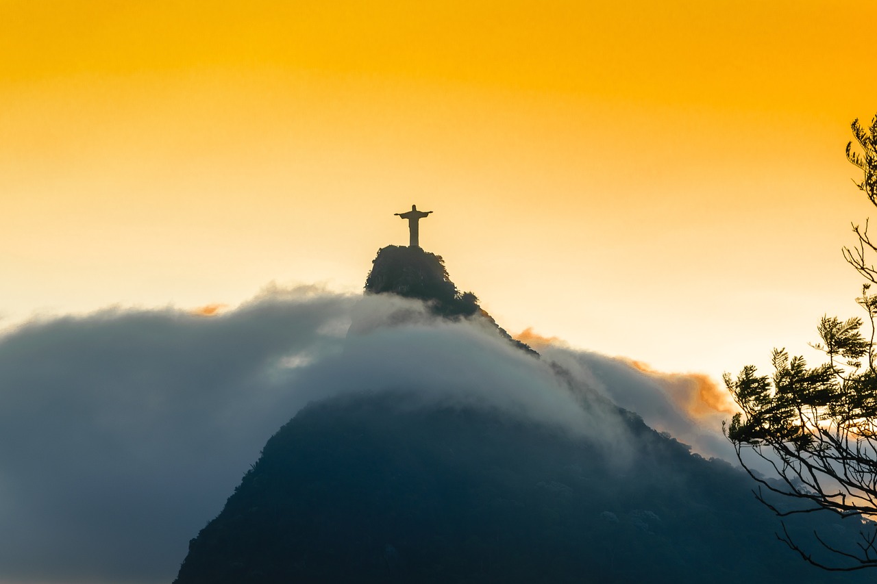 rio, nature, rio de janeiro, south america, brazil, christ statue, clouds, mountain, fog, statue