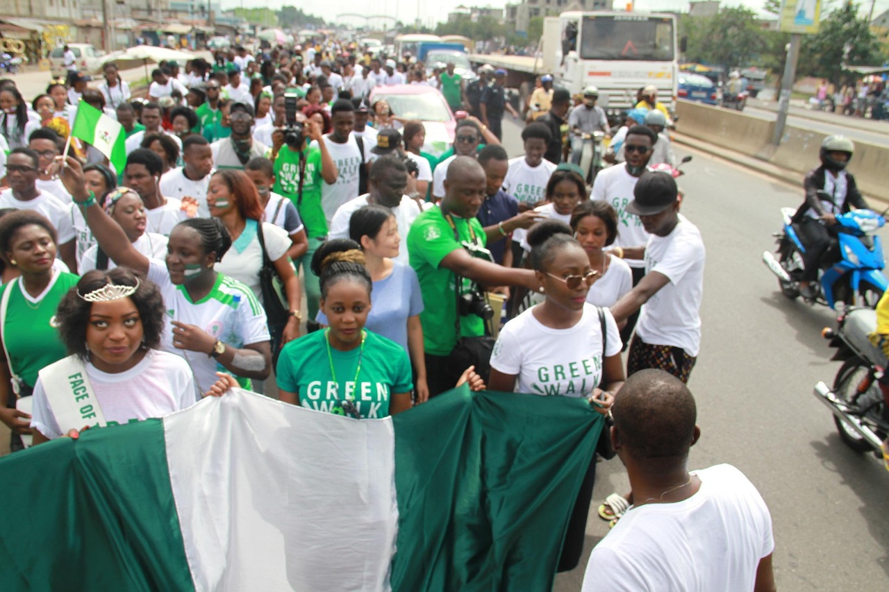 nigeria, green walk, independence, people, crowd, protest, nigeria, nigeria, nigeria, nigeria, nigeria